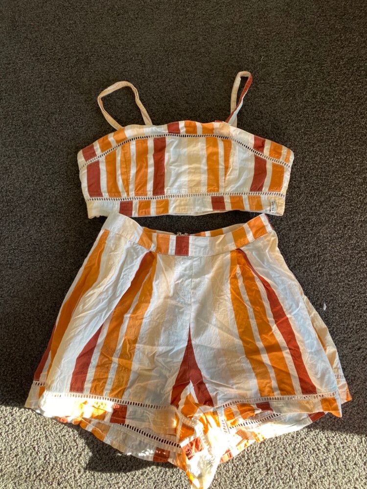 Rhythm Orange Stripe Matching Set