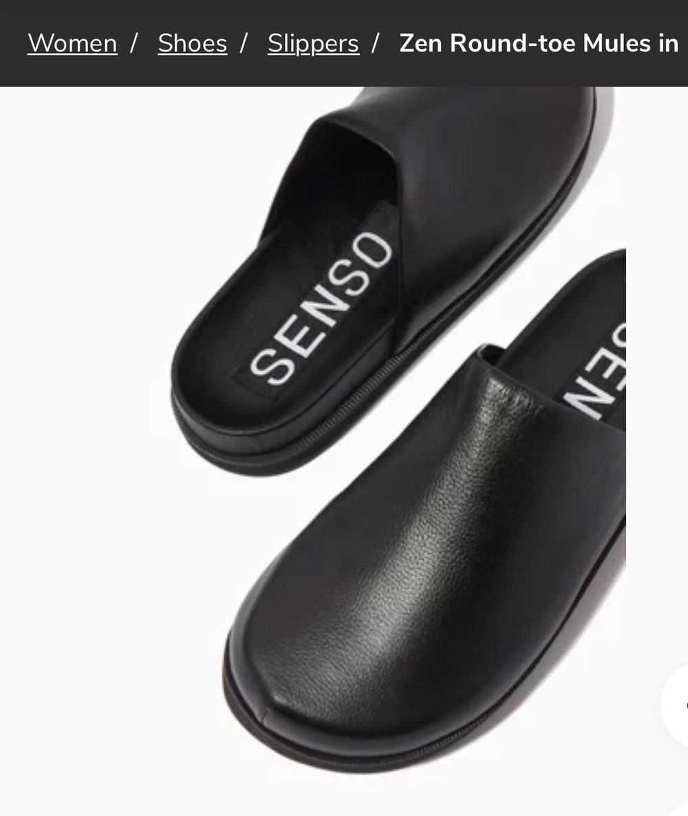 Senso Black Leather Mules