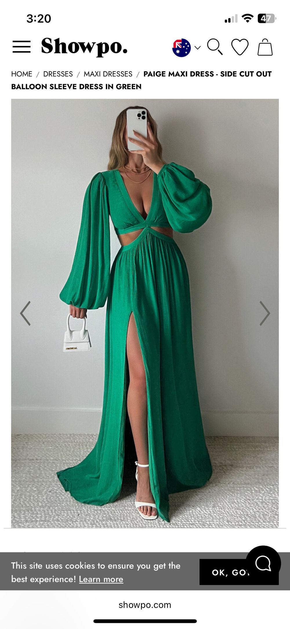 paige maxi dress side cut out balloon sleeve dress Showpo - Paige Maxi Dress