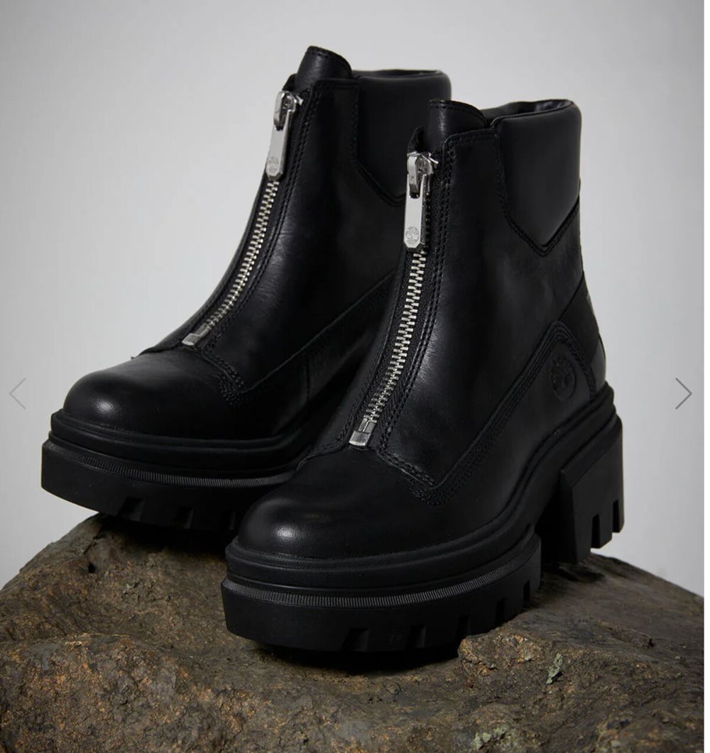 (W) Timberland Everleigh Front-Zip Boot 'Black Nubuck'