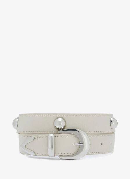 White Statement Leather Belt