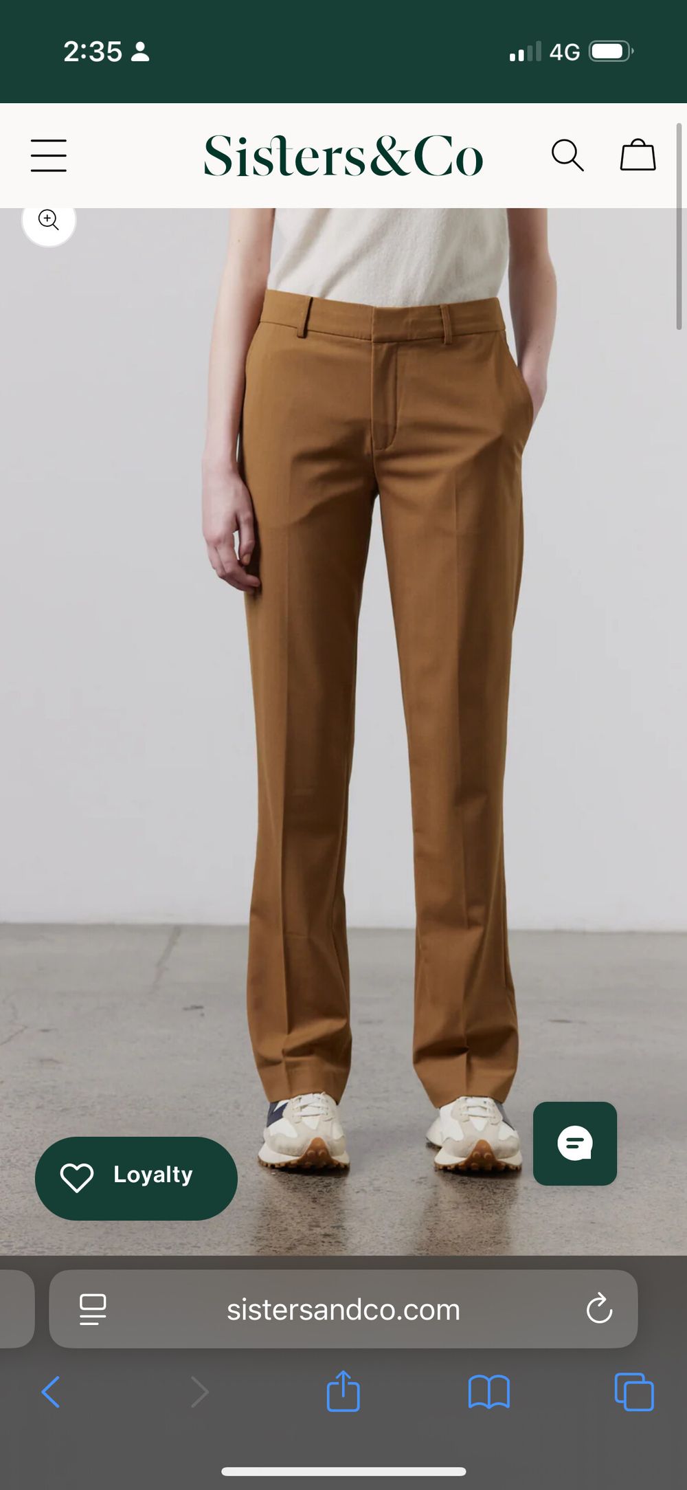 Laing Brown Bronson Mid Rise Split Hem Pant