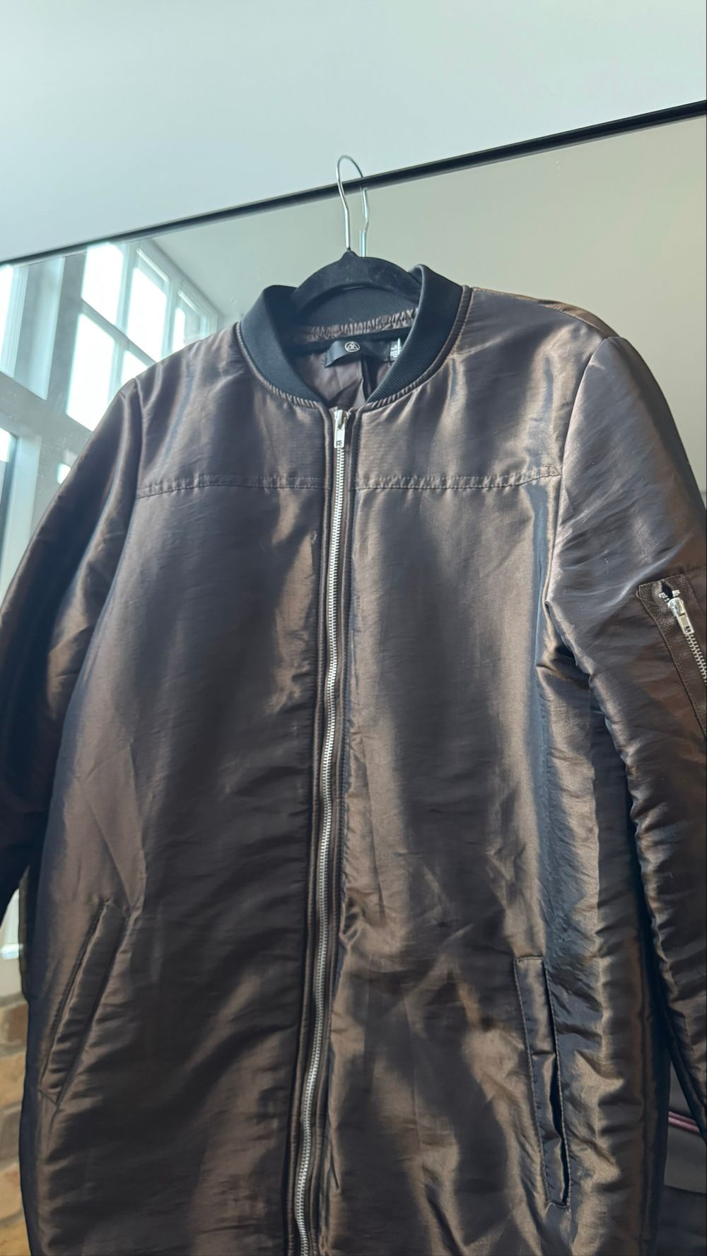 Missguided Brown iridescent Bomber Jacket -8/S