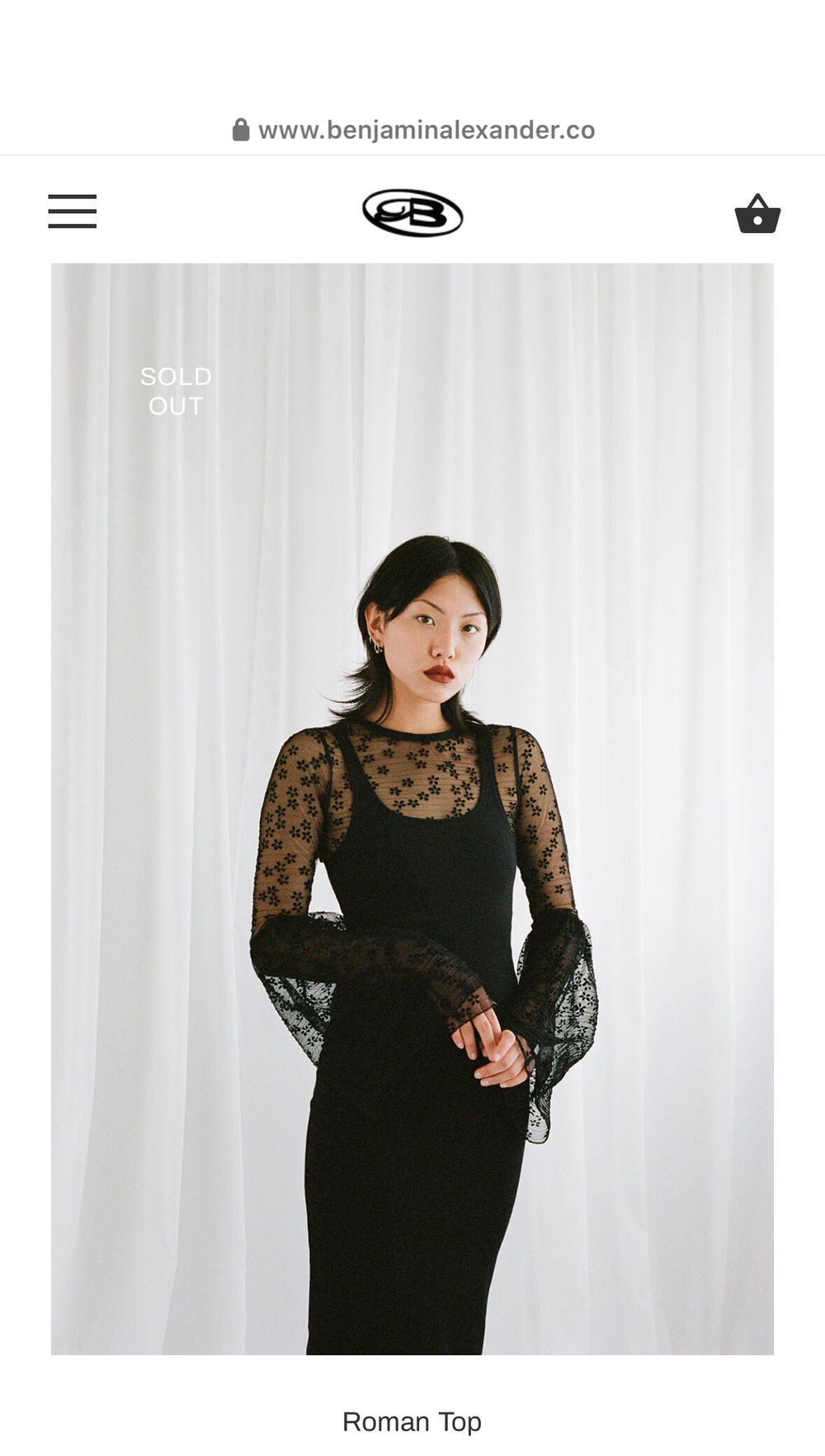 Benjamin Alexander Bell-Sleeve Sheer Top