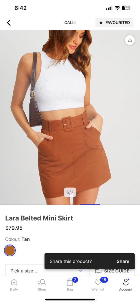 Burnt Orange Skirt With Belt Detail - Calli