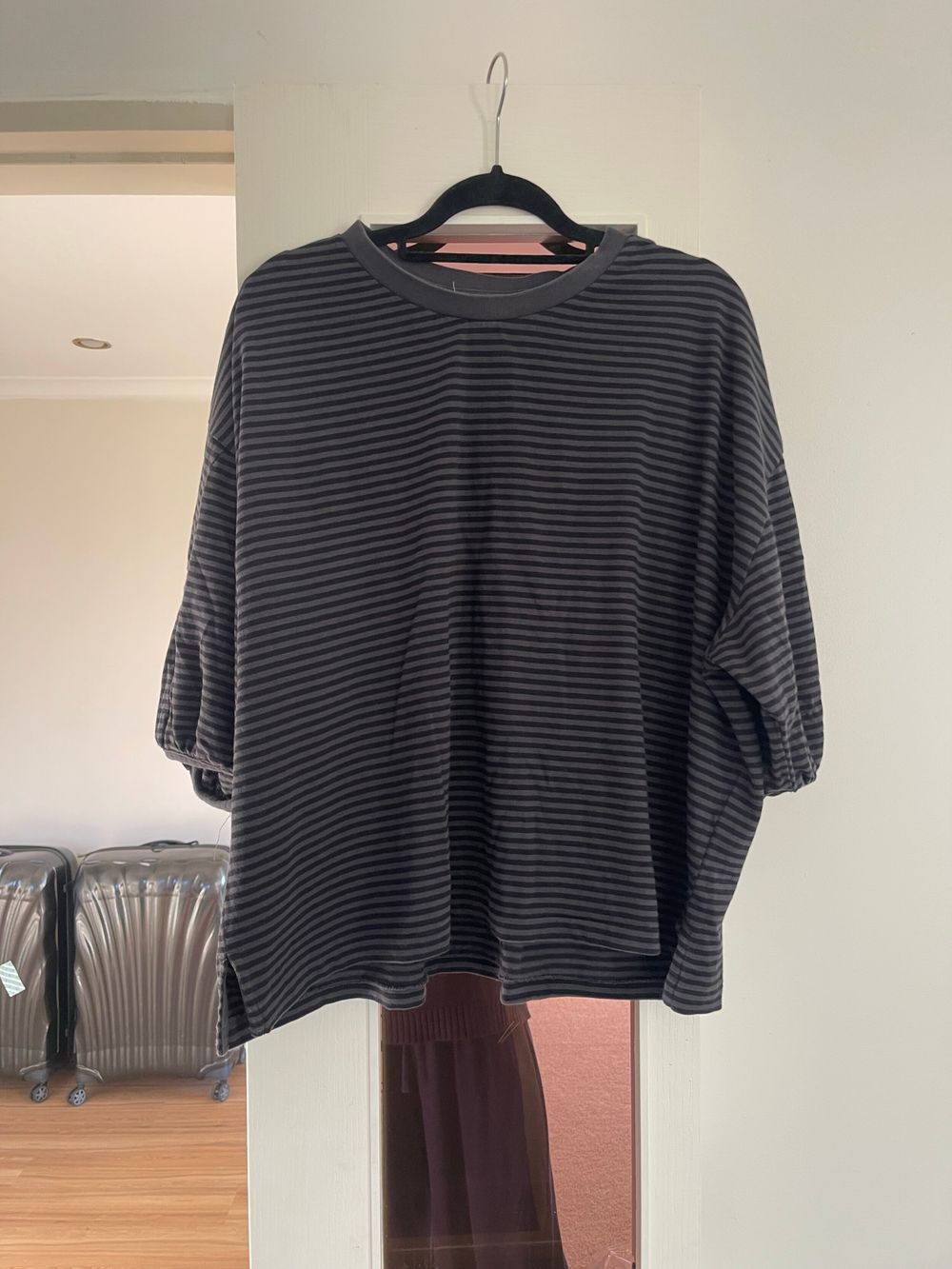MAX Grey Striped Top