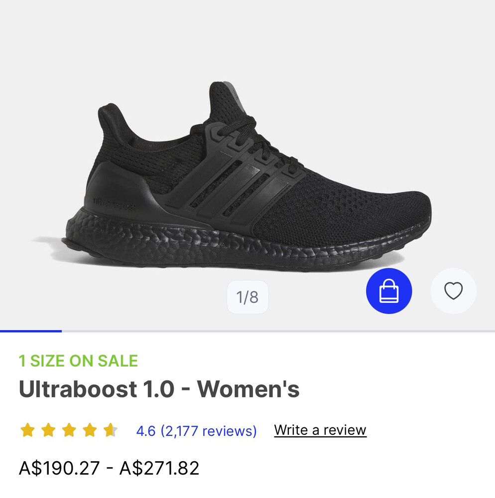 Adidas Black Ultraboost Sneakers