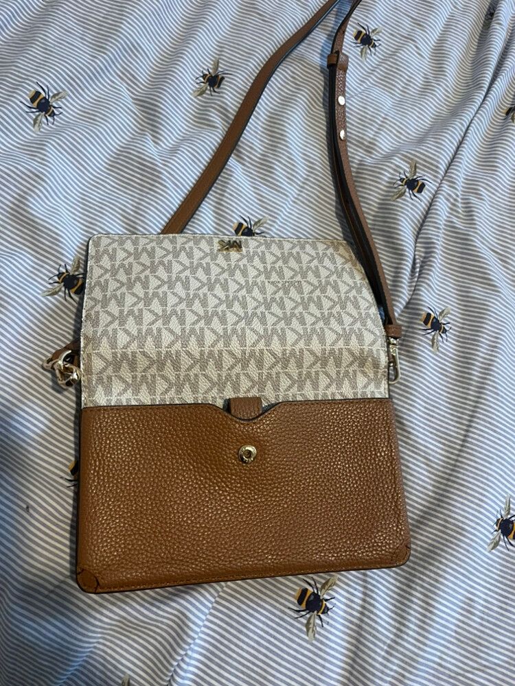 Michael Kors Brown and Beige Crossbody Bag