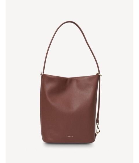 Saben June Leather Shoulder Bag in espresso