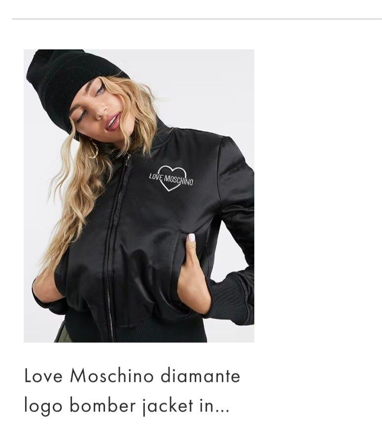 Love Moschino Black Padded Bomber Jacket