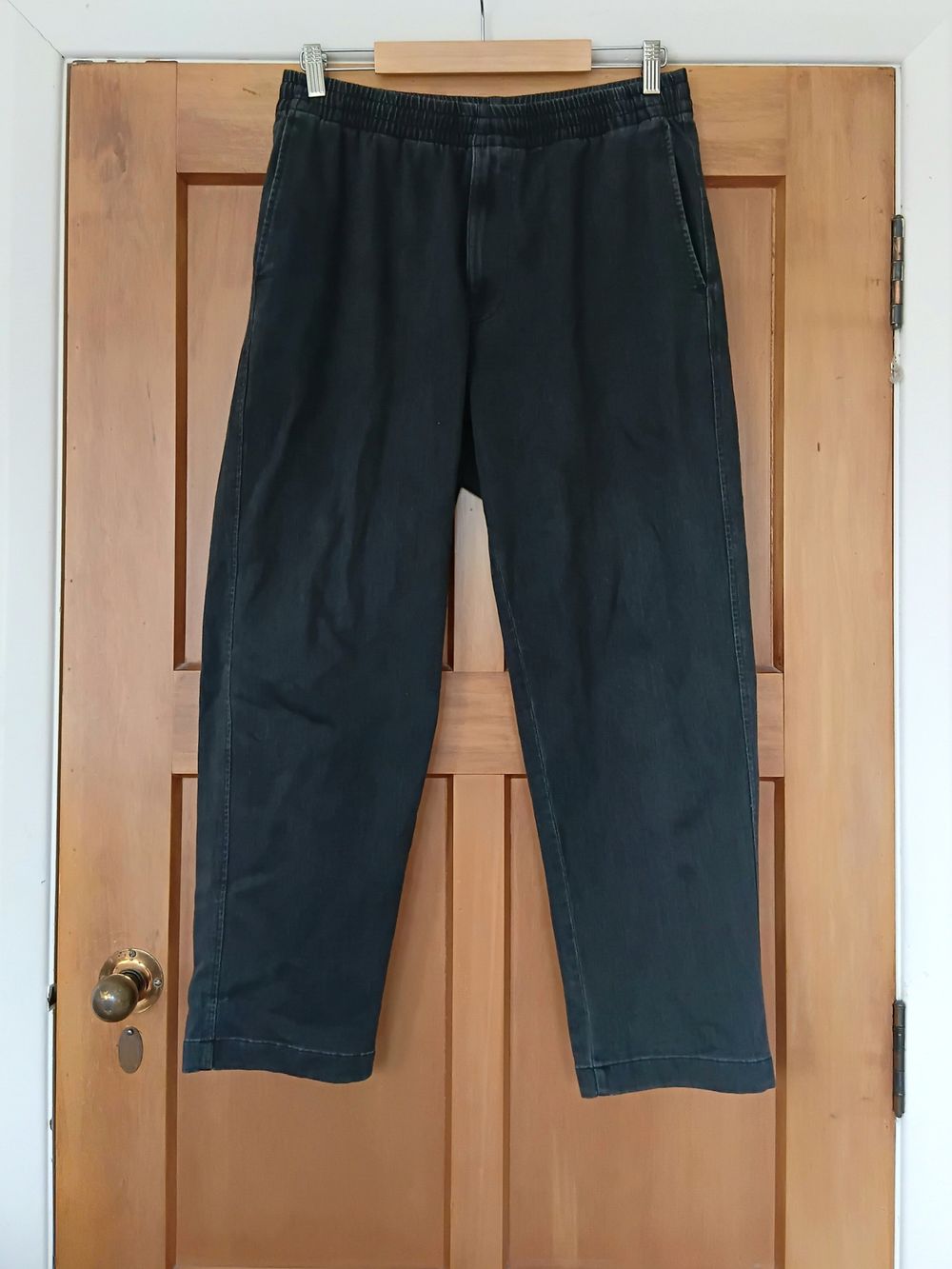 Denim Elastic Waist Pants