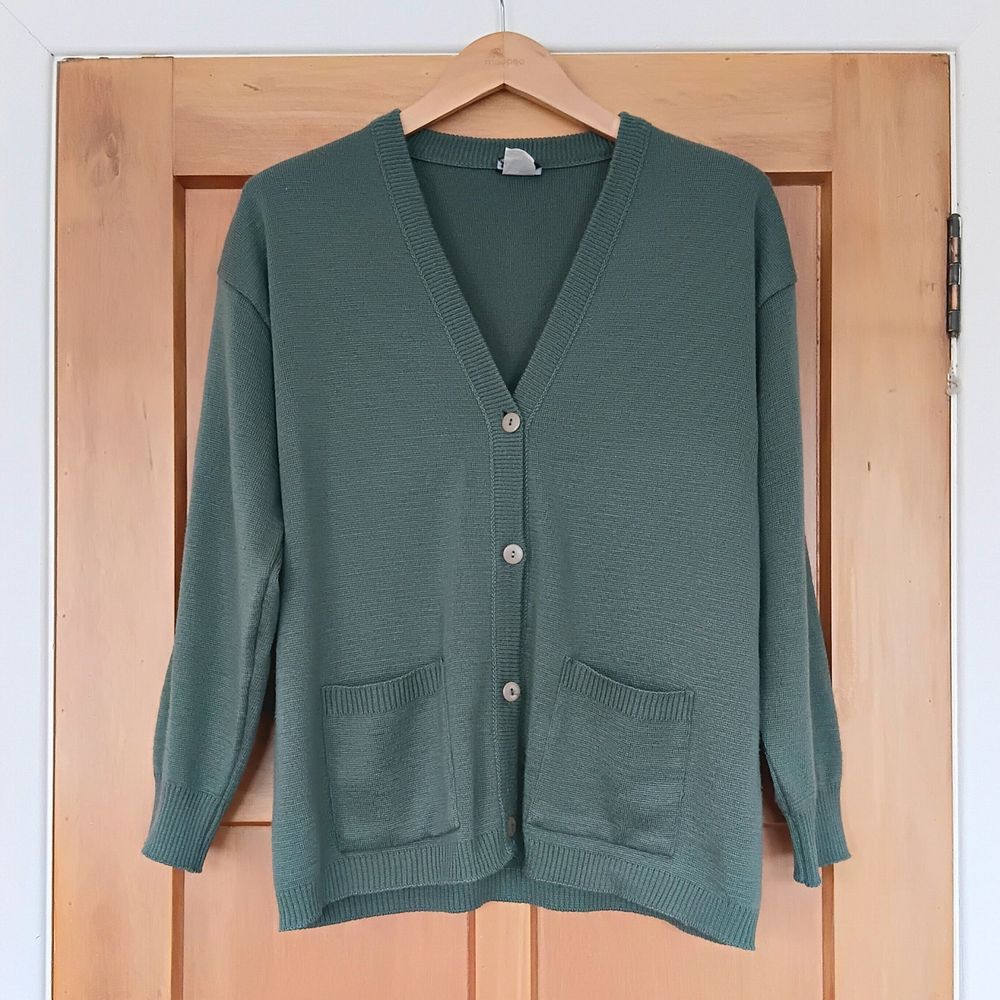 Vintage Green Knit Cardigan, Made in Australia