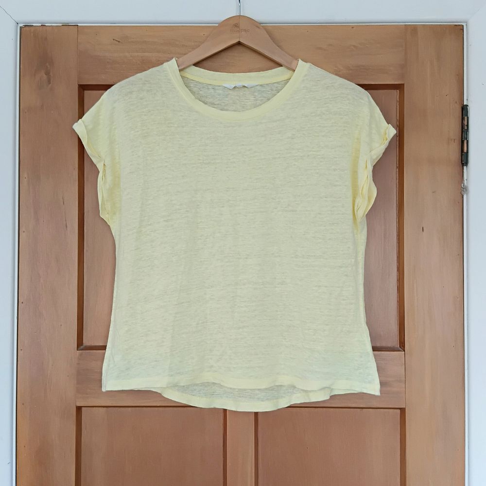 Yellow 100% Linen Top