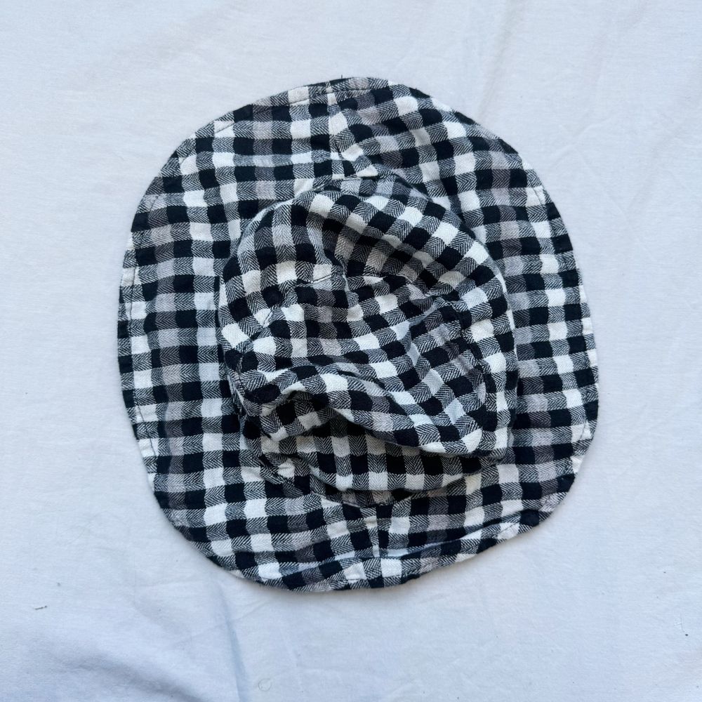 SOPHIE NZ Designer Check Gingham Linen Bucket Hat Size L/XL