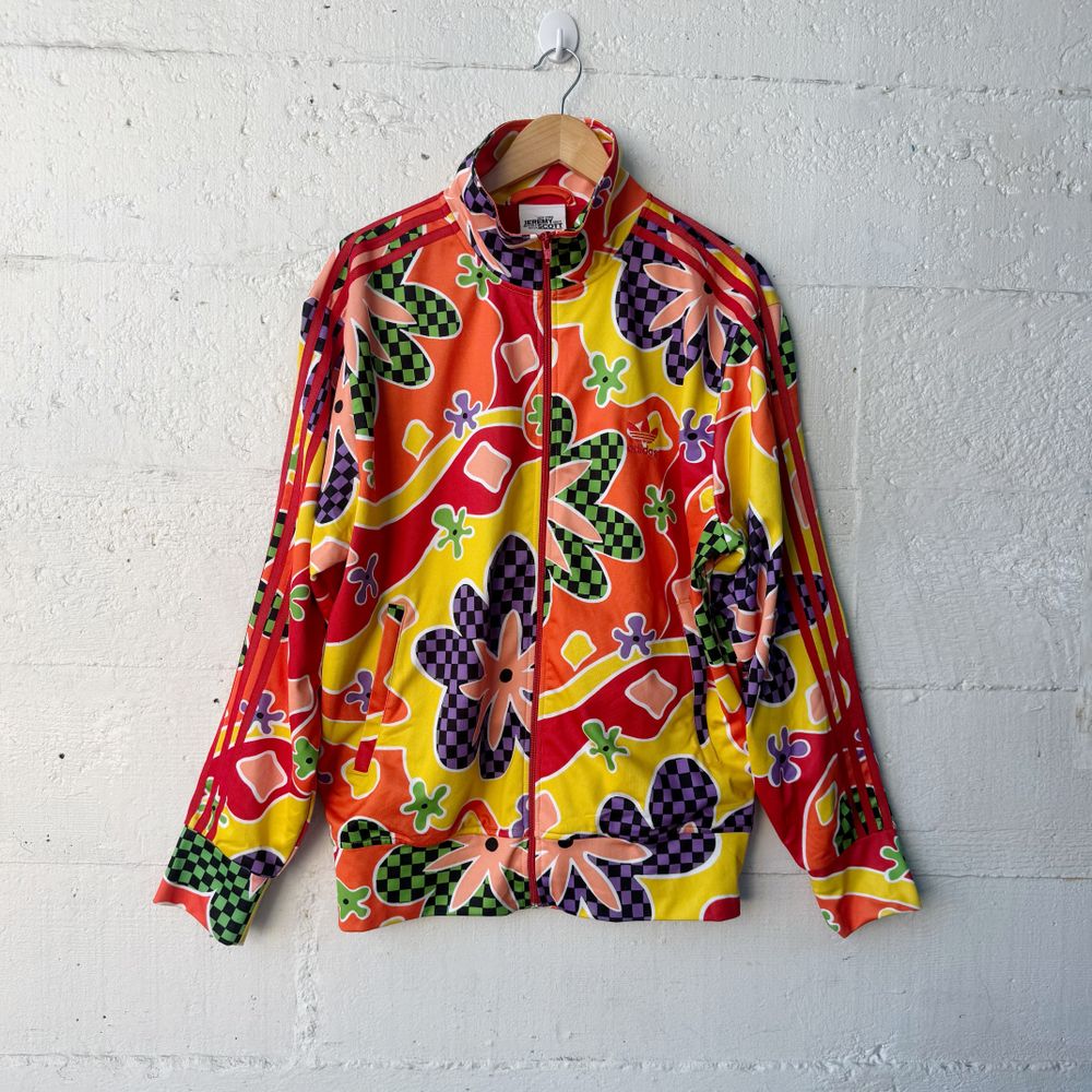 RARE Jeremy Scott x Adidas Archival 2015 Psychedelic Print Track Jacket | Red | Mens L