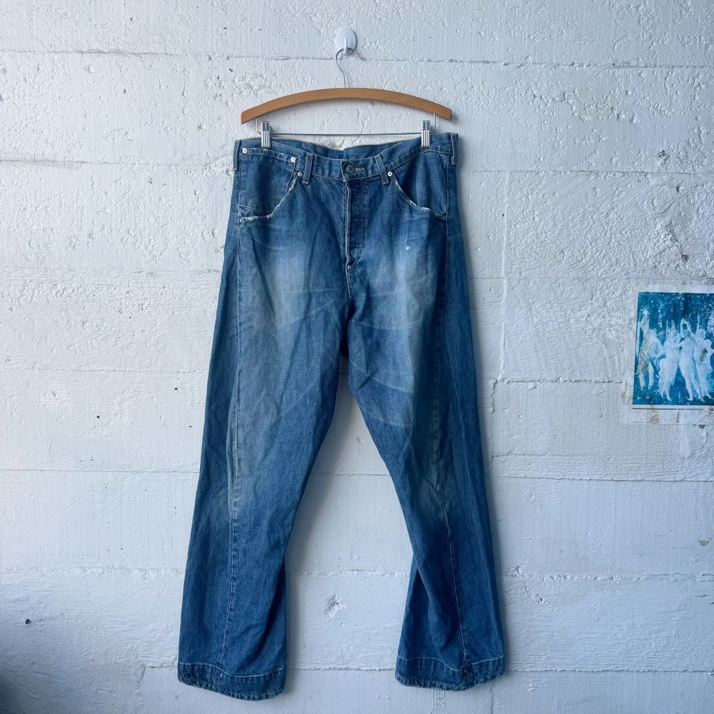 Vintage Mens LEVI'S Archive LEJ Engineered 2000s TWISTED Seams Distressed Jeans 34" 34"4"