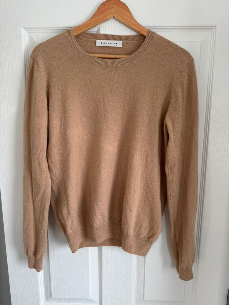 Elle + Riley Camel Cashmere Crewneck Sweater