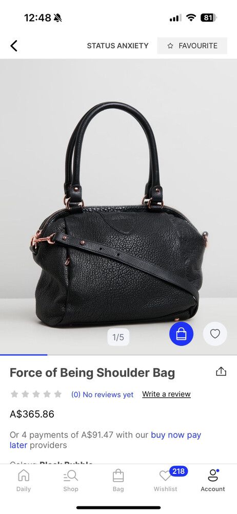Status Anxiety Force of Being bag