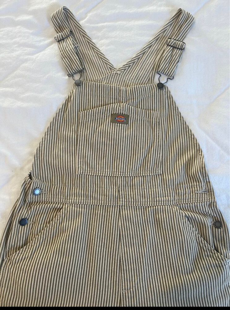 Dickies Beige Striped Overalls