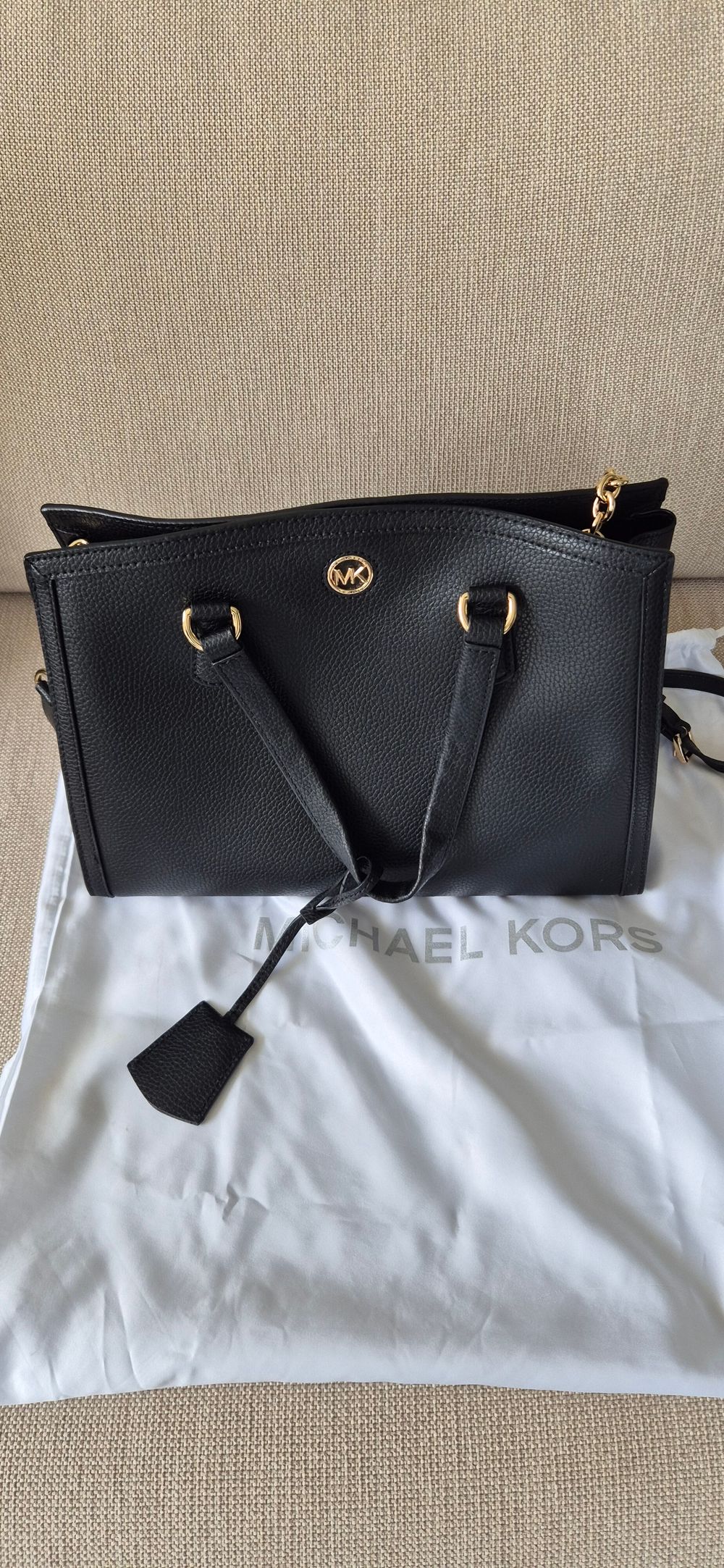 Michael Kors Black Pebbled Leather Satchel