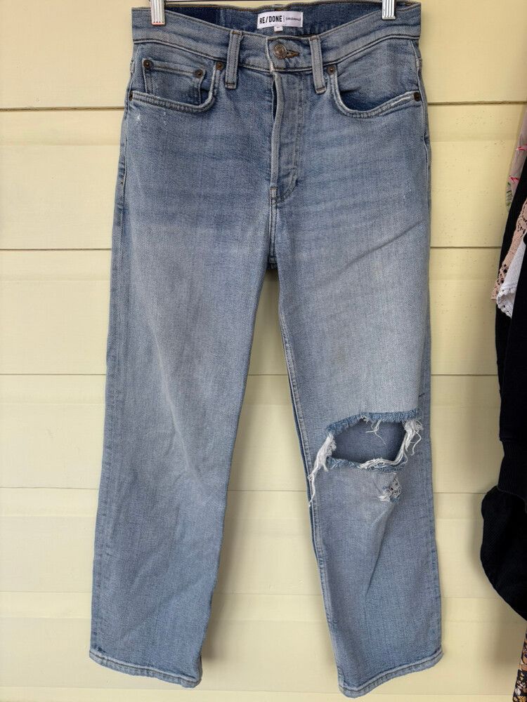 RE Done High Rise Stovepipe Jeans