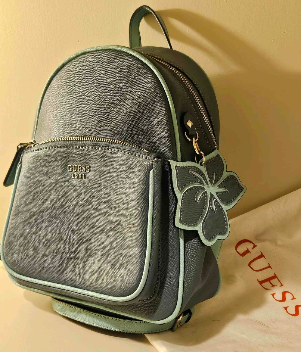 Guess Grey and Mint Green Backpack