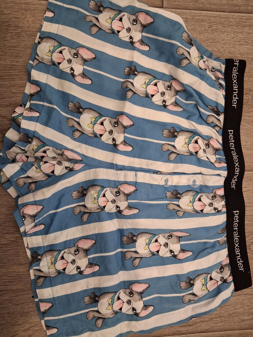 Peter Alexander Blue Striped Dog Print Shorts