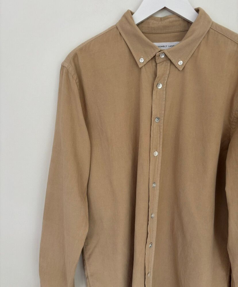 Luxe Assembly Label Fine Cotton Cord Shirt $130