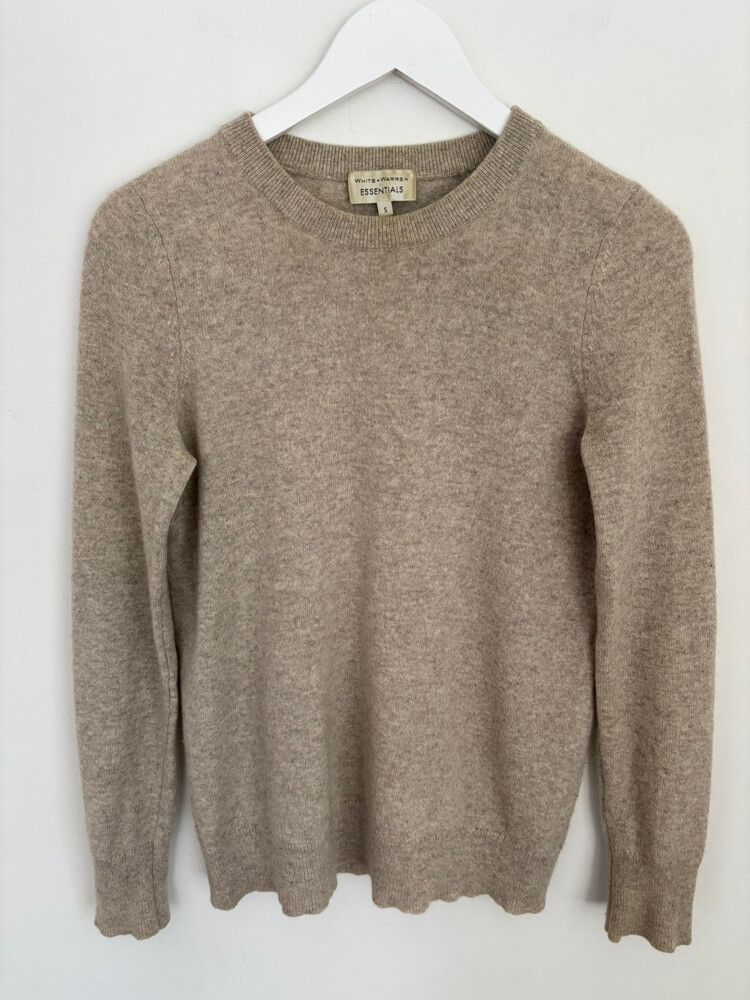 Luxe White & Warren Oat Marle Pure Cashmere Jumper $650