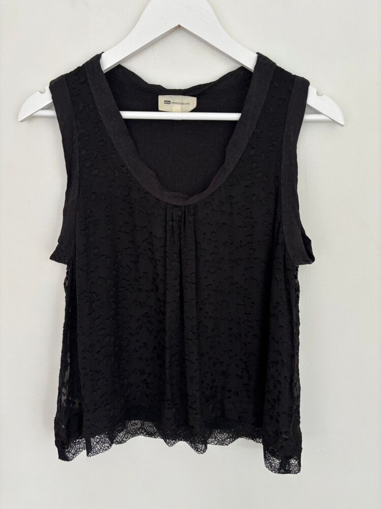 Luxe Vanessa Bruno Athe France Silk Devore Top Blouse $400