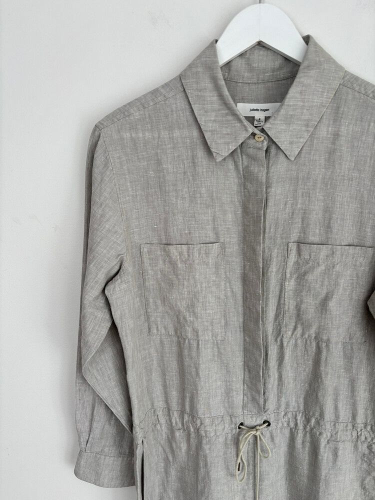 Classic Juliette Hogan Marle Grey Linen Tailored Jumpsuit $599