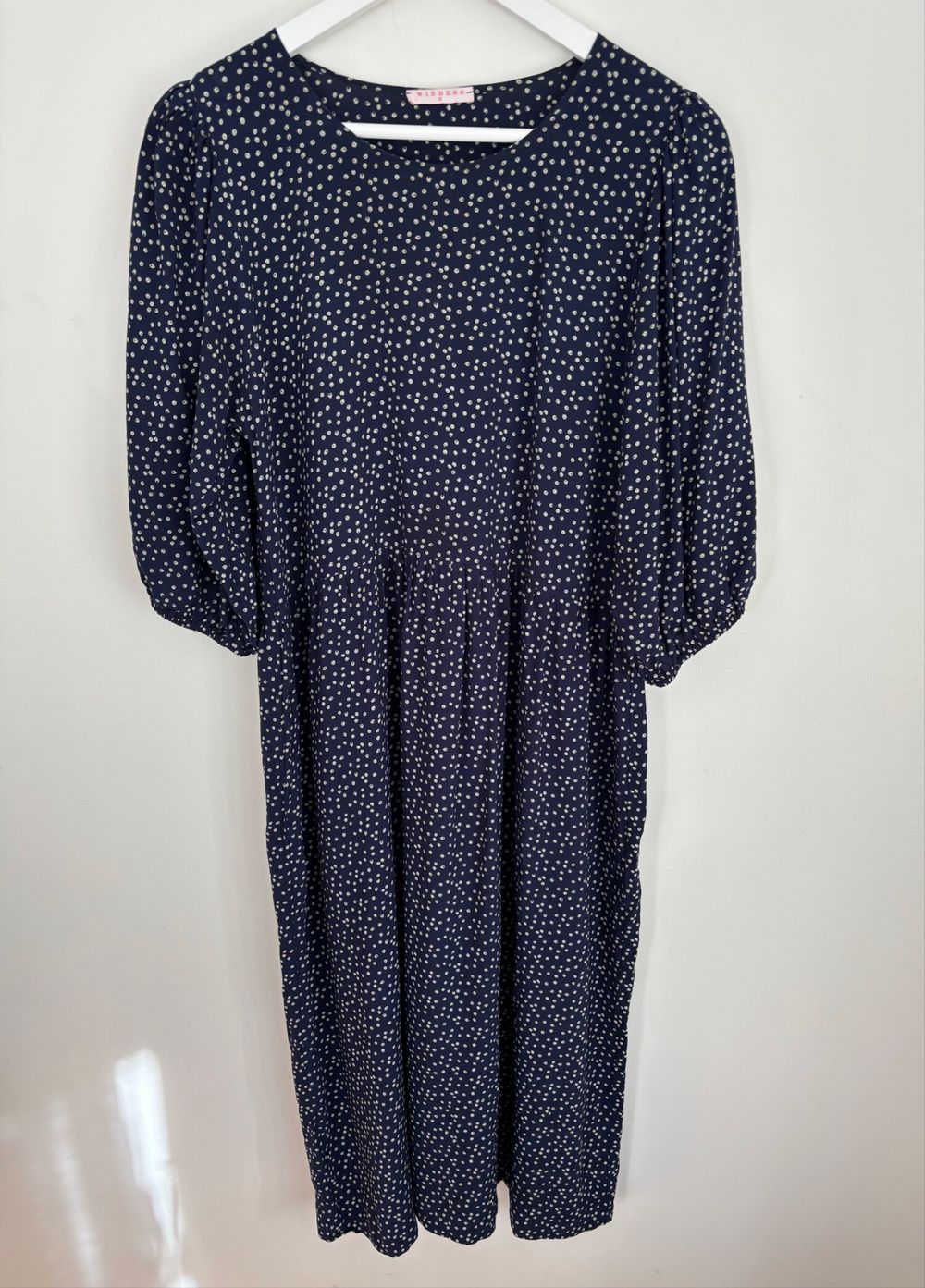 Beautiful Widdess Ink Blue Polka Dot Midi Dress $320