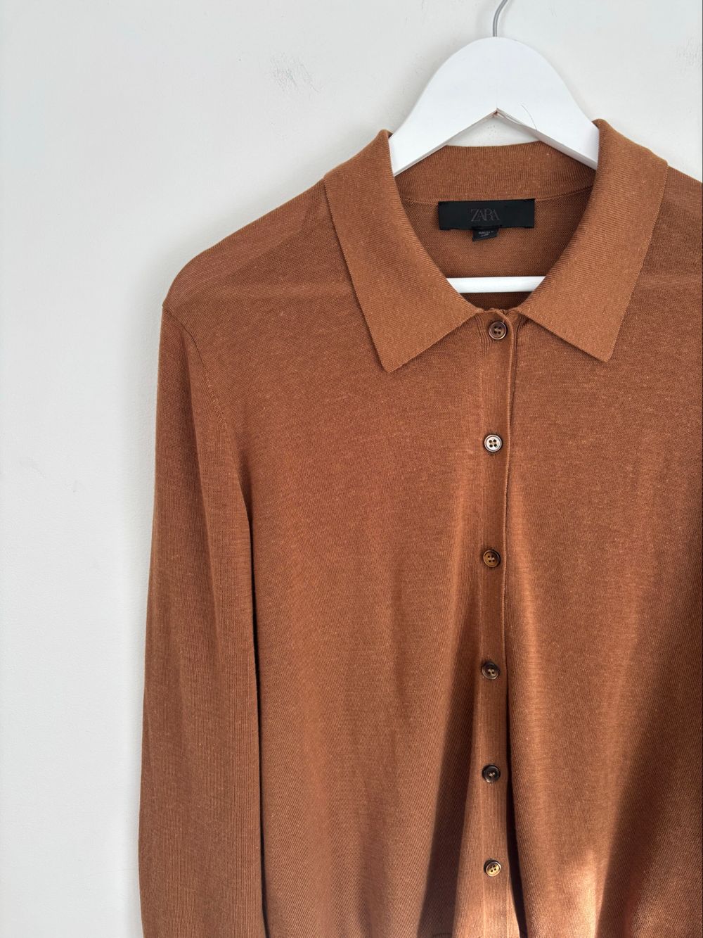 Superb Zara Cotton & Linen Polo Knit Jumper