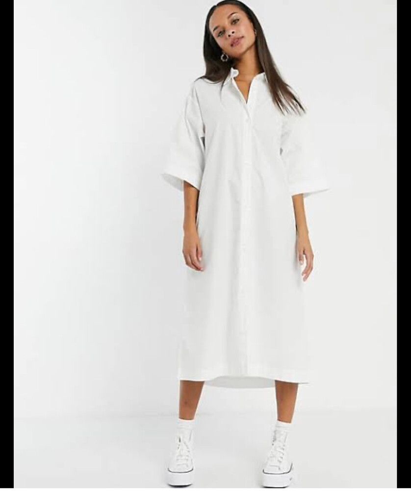 open lace back dress MONKI long shirt dress  Vikurbasar