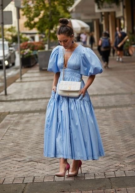 Aje - Falling water gathered midi dress on Designer Wardrobe