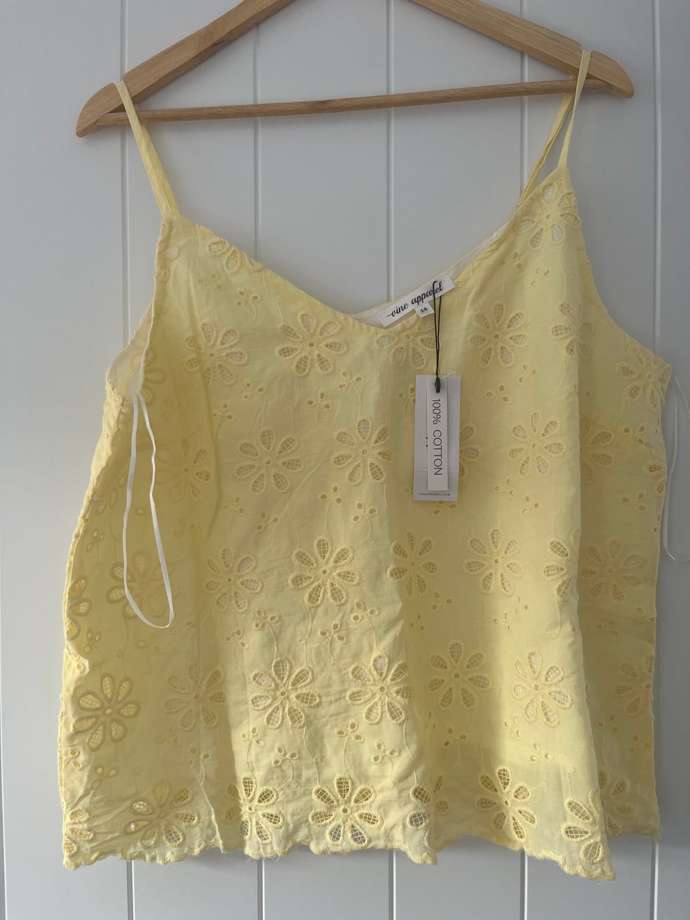Vine Apparel Yellow Eyelet Camisole Top