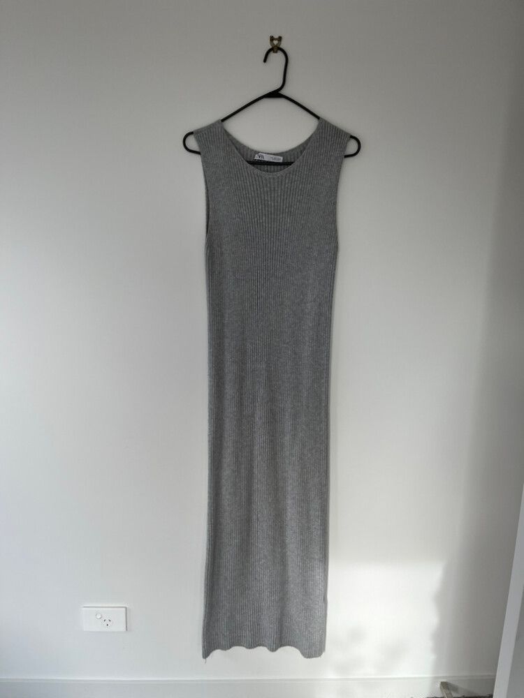 slim fit dress slacks Zara Sweater Dress (H. Grey) – Ginas Boutique1 main image 1