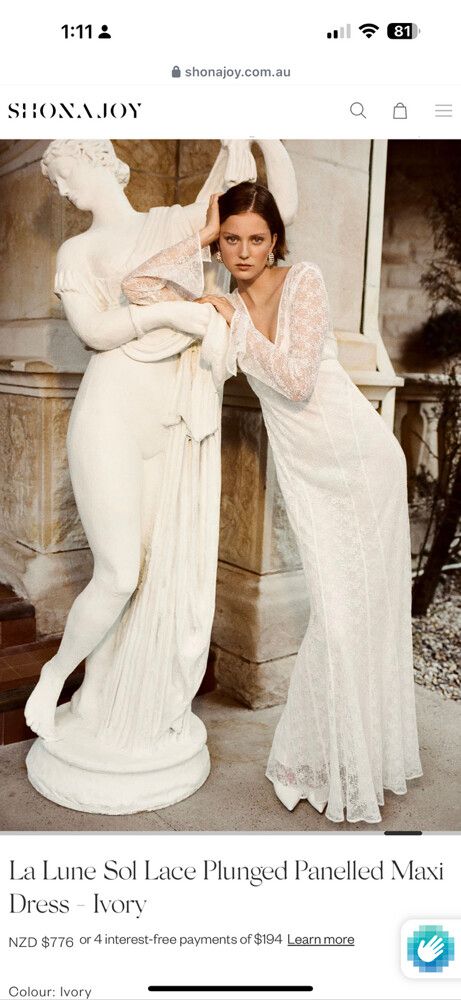 Shona Joy - La Lune Sol Lace Plunged Panelled Maxi Dress - Ivory on Designer Wardrobe Shona Joy - La Lune Sol Lace Plunged Panelled Maxi Dress - Ivory on Designer Wardrobe