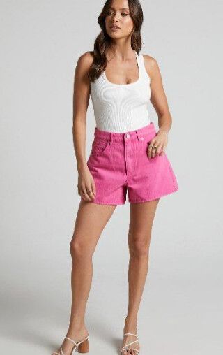Abrand pink denim shorts