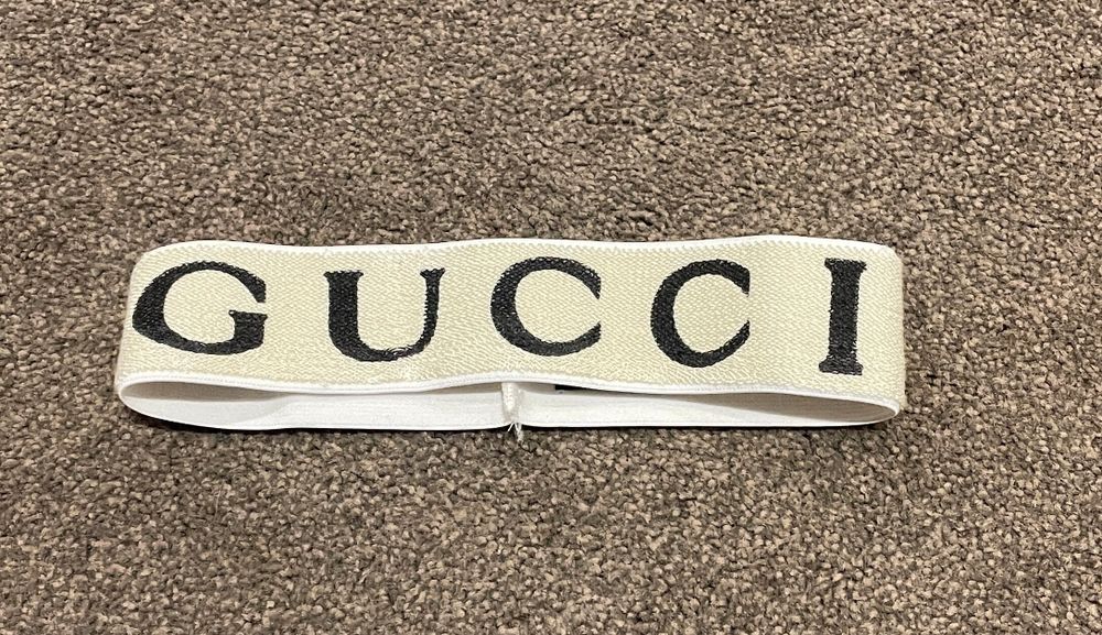 Logo Print Metallic Knit Headband