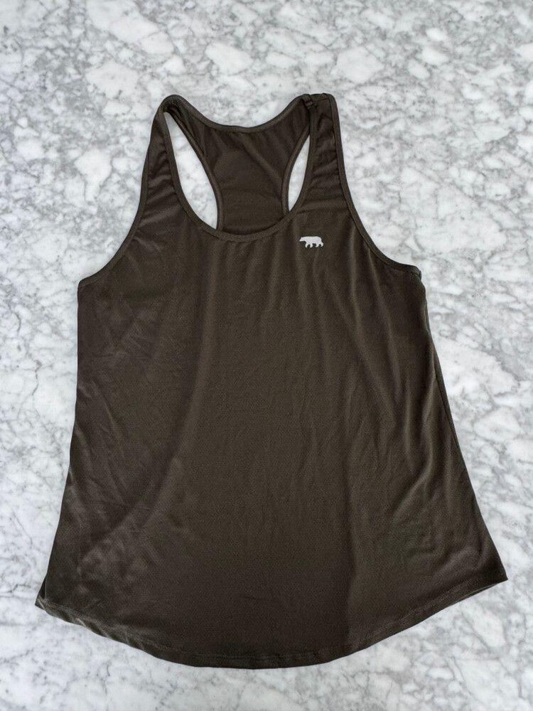 Running Bare Dark Green Tank Top