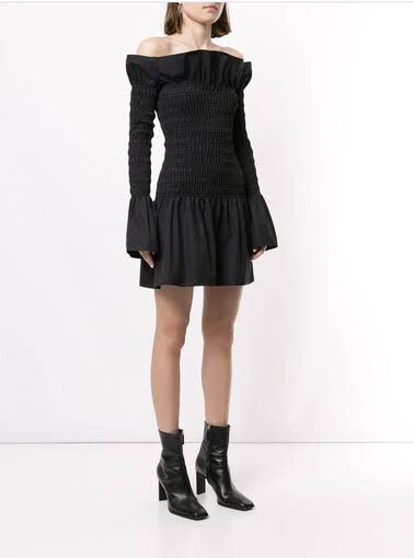 Dion Lee Shirred Mini Dress Black