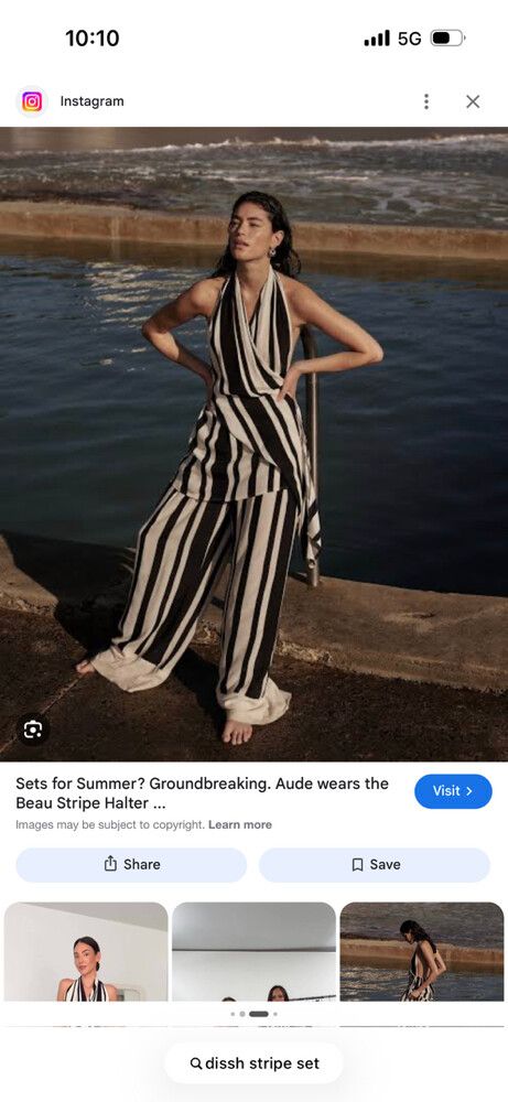 Dissh Black White Stripe top