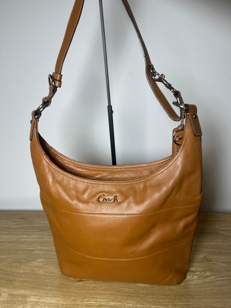 Vintage Coach Brown Leather Cross Body Bag