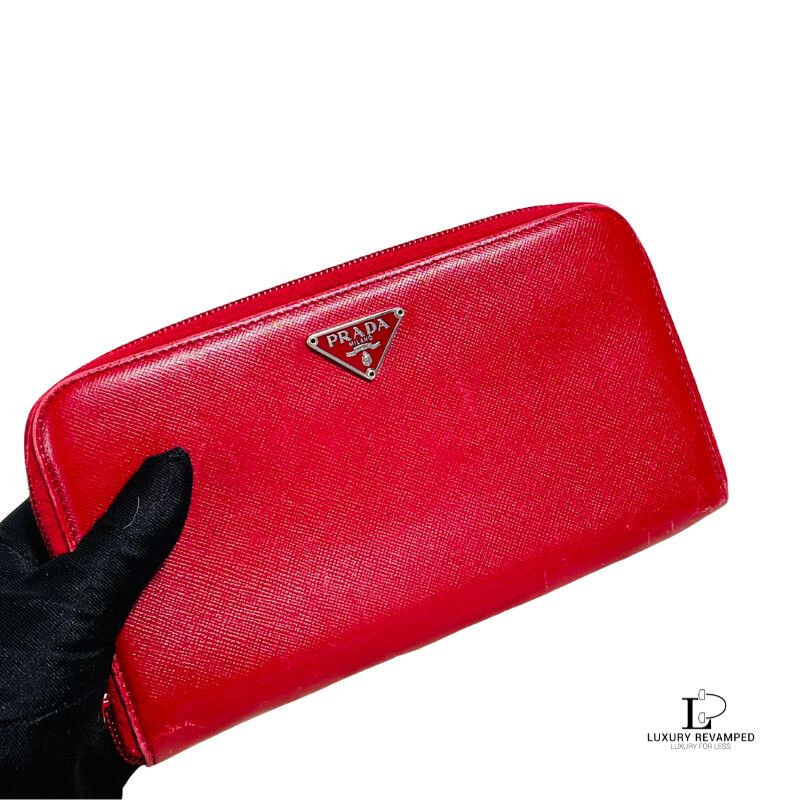 PRADA SAFFIANO LARGE FULL ZIP WALLET (WL-PR-705)