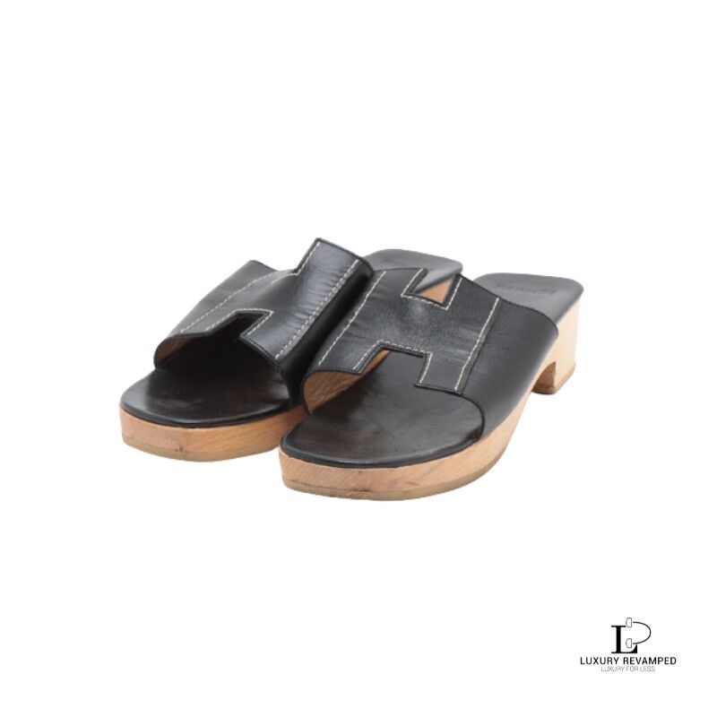 HERMES KEVLAR BLACK SANDALS (MADE IN SPAIN) ( SW-HE-721)