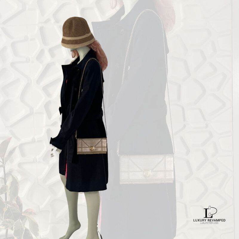 CHRISTIAN DIOR Diorama Leather Wallet on Chain (WOC-CD-853)