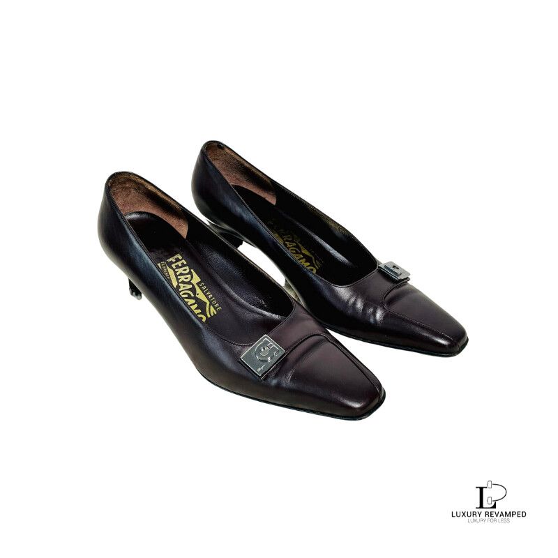 SALVATORE FERRAGAMO Brown Heeled Pumps (SFH-SF-710)