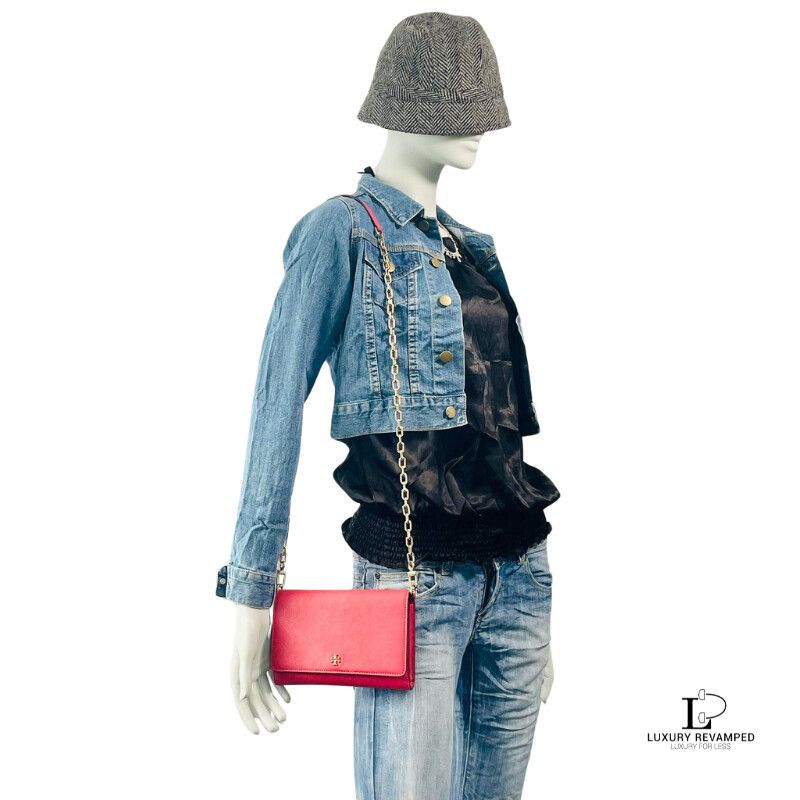 TORY BURCH Clutch with removable chain (SKU: WOC-TB-51)