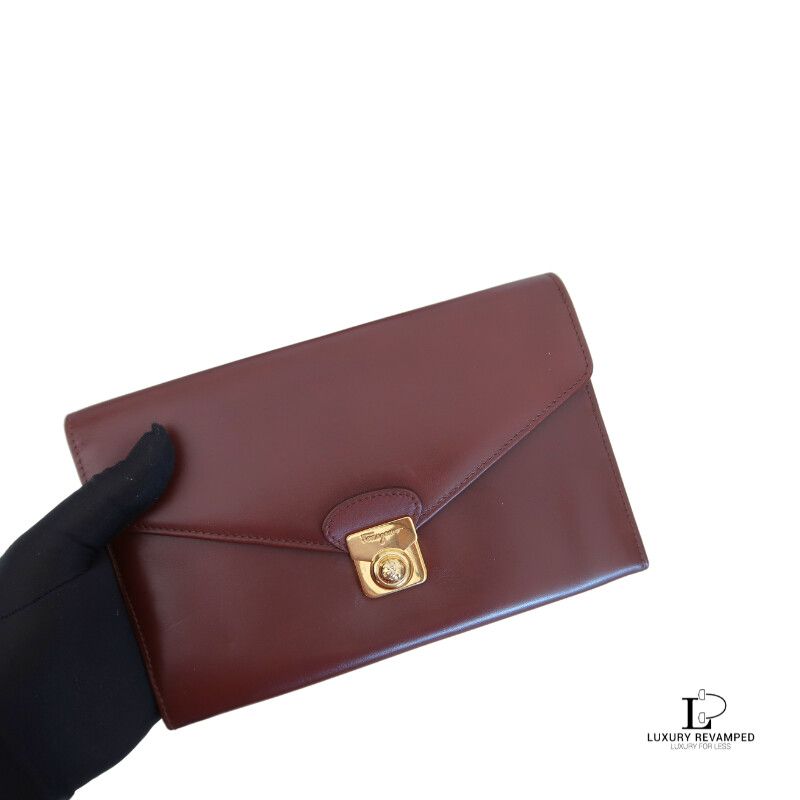 SALVATORE FERRAGAMO Leather Clutch Bag ( BCB-SF-904)